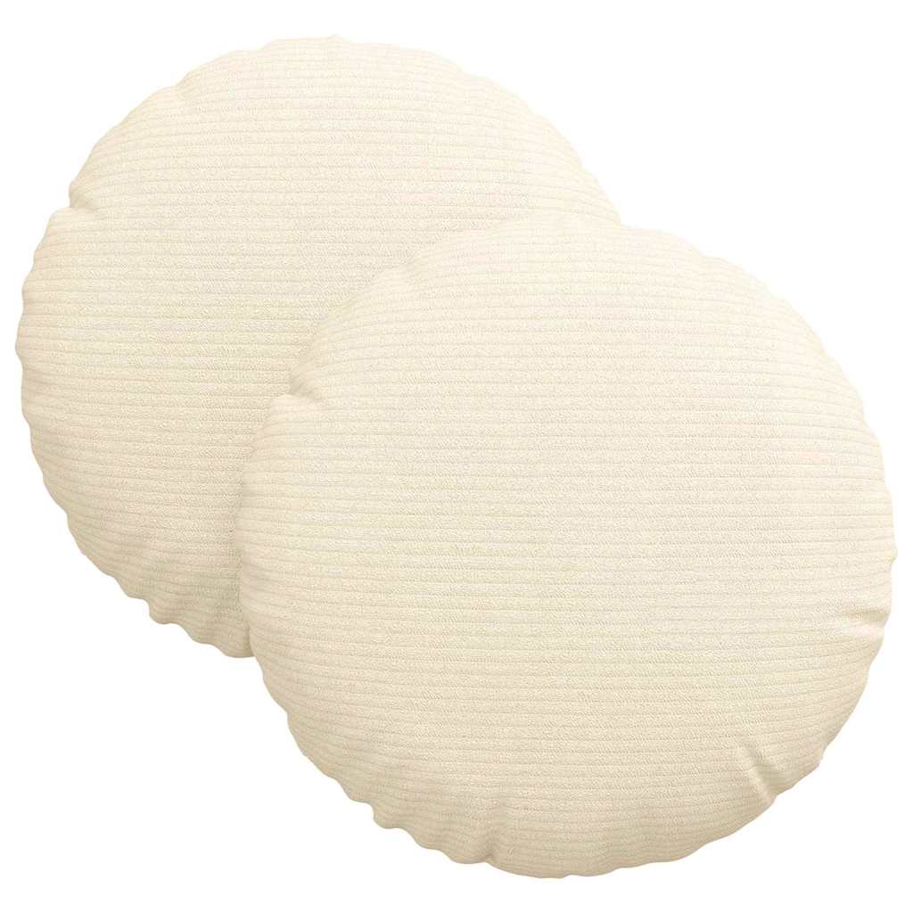 Sitzkissen 2 pcs Creme Ø30 x 13 cm Cordstoff