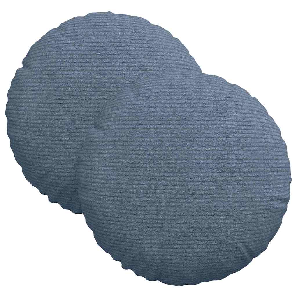Sitzkissen 2 pcs Blau Ø30 x 13 cm Cordstoff