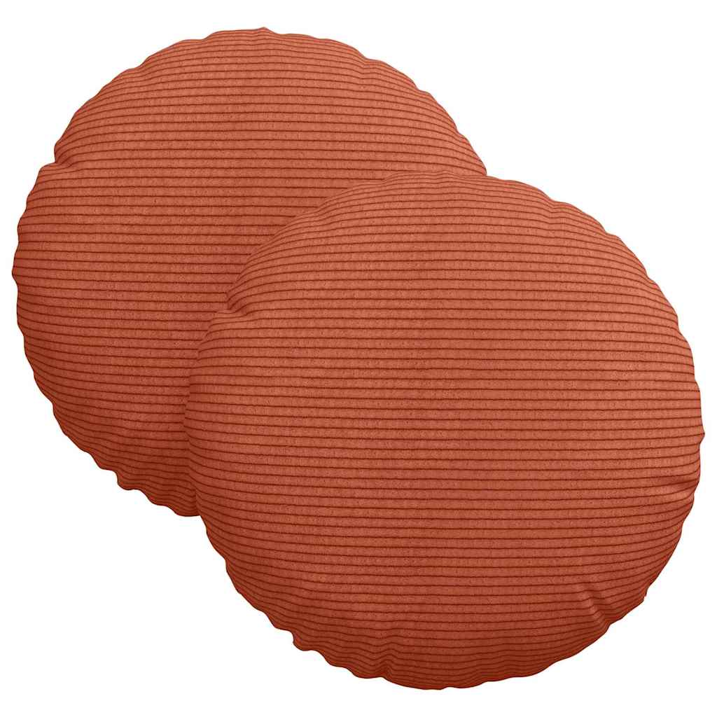 Sitzkissen 2 pcs Rot-Orange Ø30 x 13 cm Cordstoff