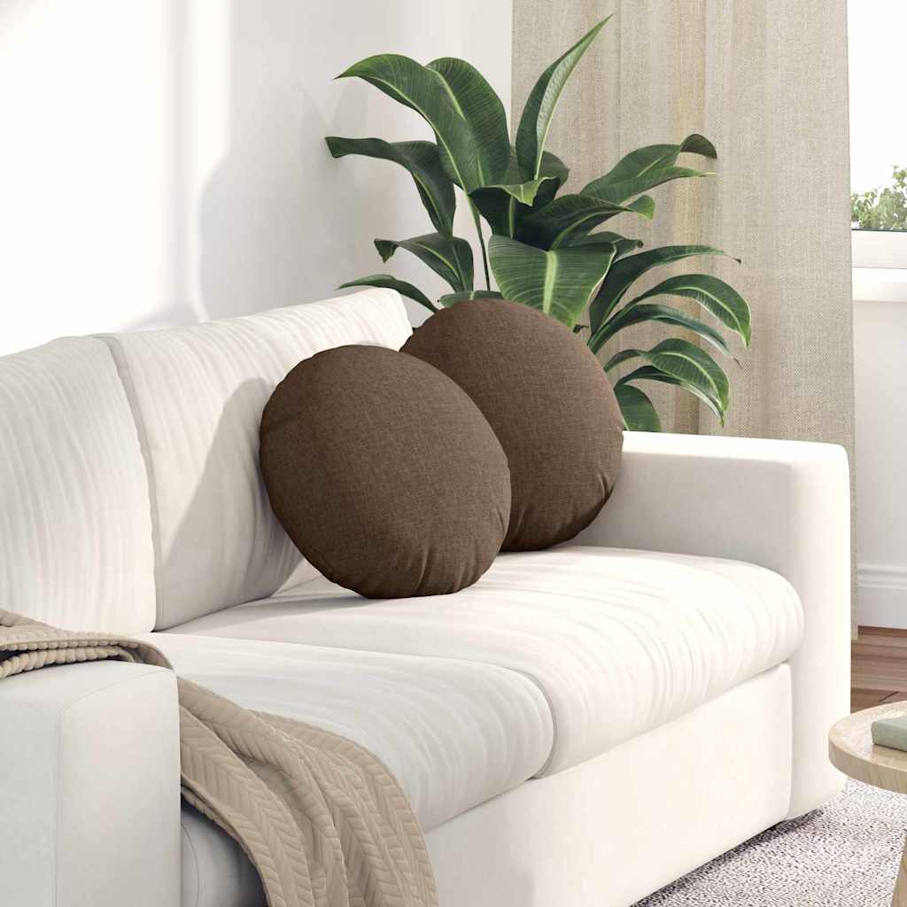Sitzkissen 2 pcs Braun Ø40 x 13 cm Stoff