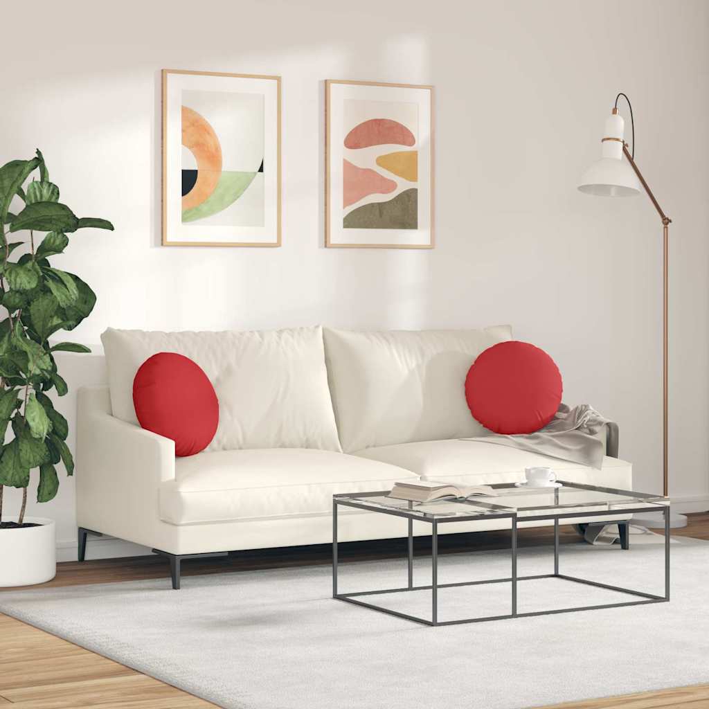 Sitzkissen 2 pcs Rot Ø40 x 13 cm Stoff