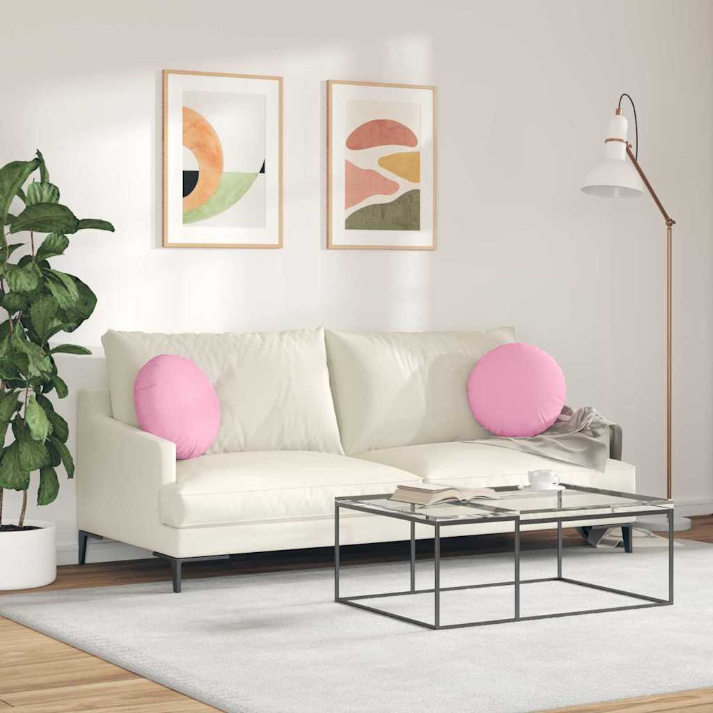Sitzkissen 2 pcs Rosa Ø40 x 13 cm Stoff