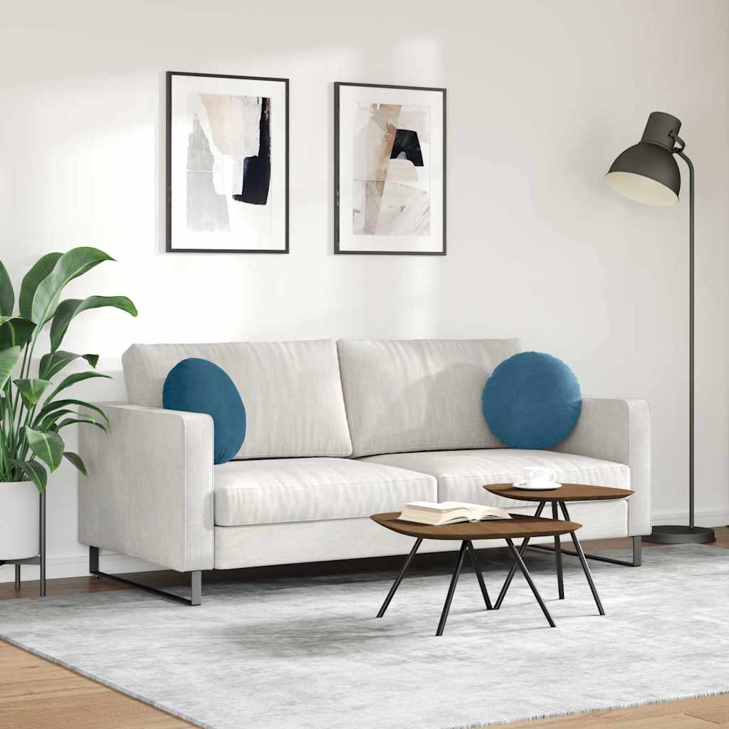 Sitzkissen 2 Stück Blau Ø 40 x 13 cm Samt