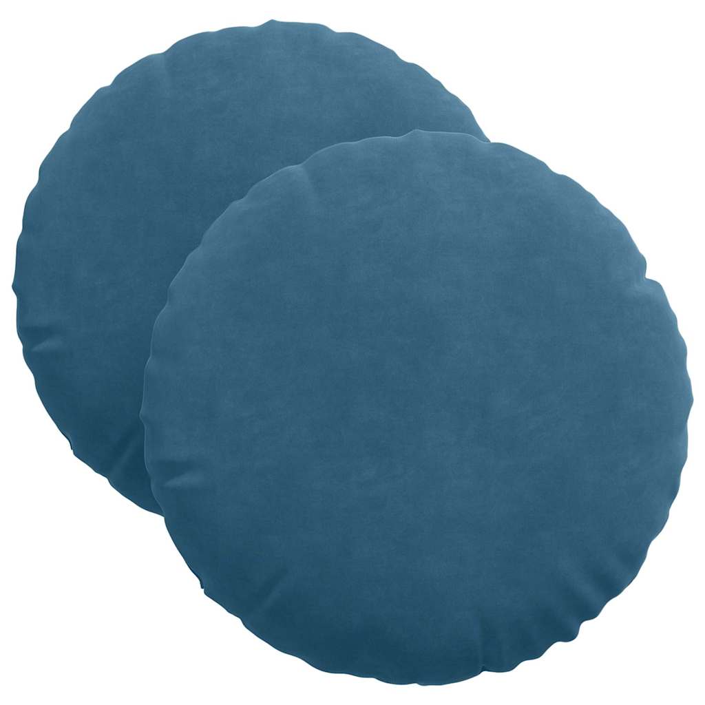 Sitzkissen 2 Stück Blau Ø 40 x 13 cm Samt