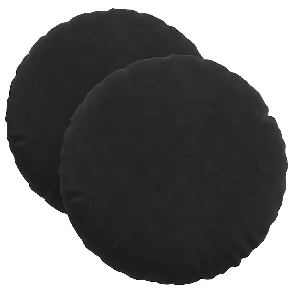 Sitzkissen 2 Stück Schwarz Ø 40 x 13 cm Samt