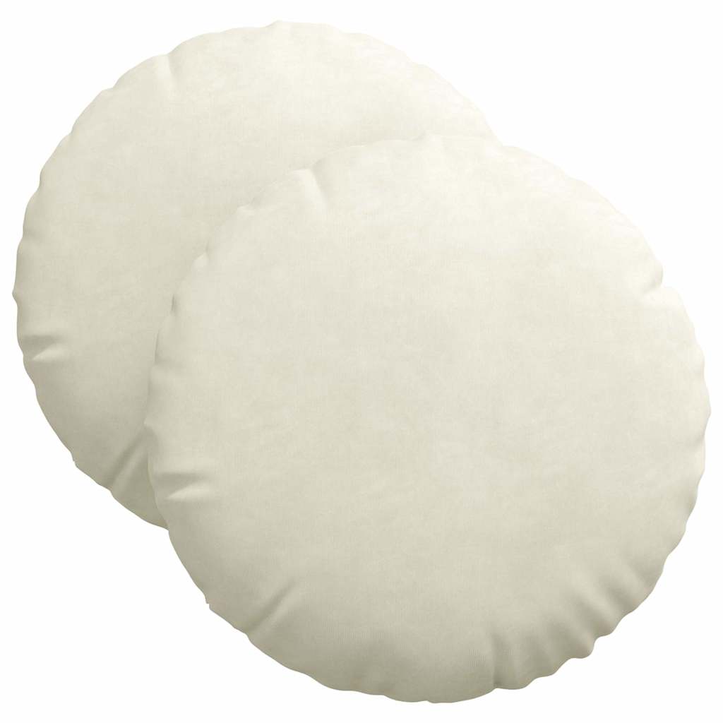 Sitzkissen 2 Stück Creme Ø 40 x 13 cm Samt
