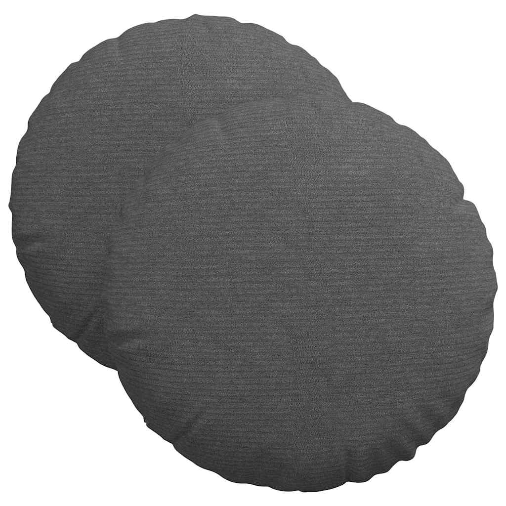 Sitzkissen 2 pcs Dunkelgrau Ø 40 cm Cordstoff