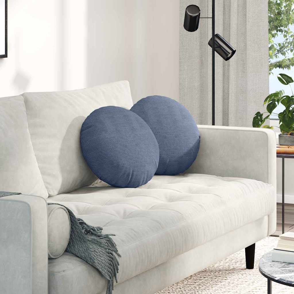 Sitzkissen 2 pcs Blau Ø 40 cm Cordstoff
