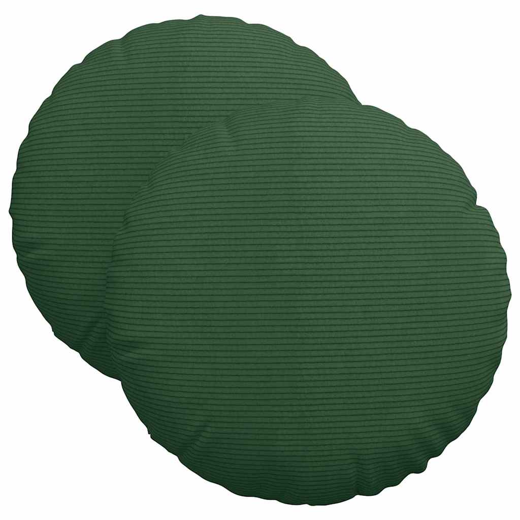 Sitzkissen 2 pcs Dunkelgrün Ø 40 cm Cordstoff