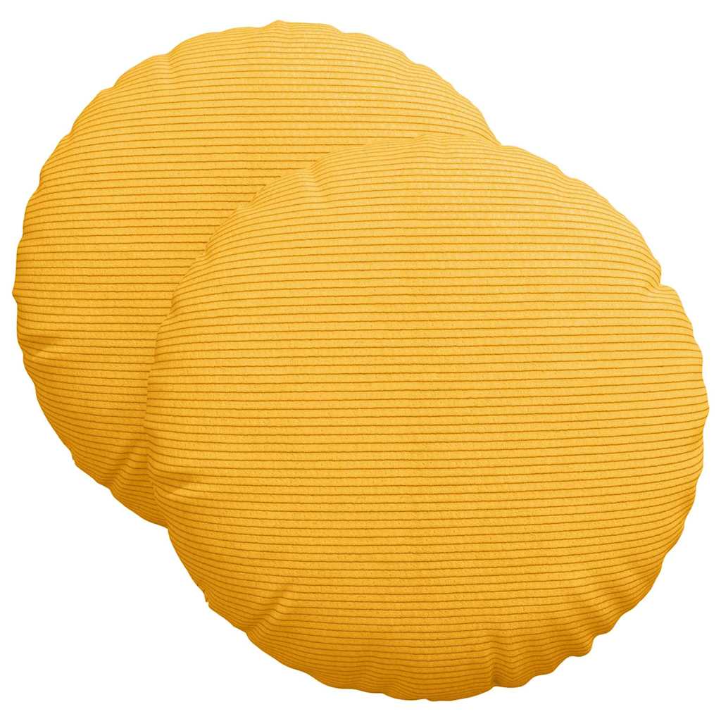 Sitzkissen 2 pcs Helles Gelb Ø 40 cm Cordstoff