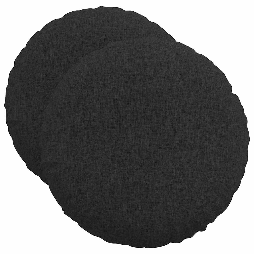 Sitzkissen 2 pcs Schwarz Ø50 x 19 cm Stoff