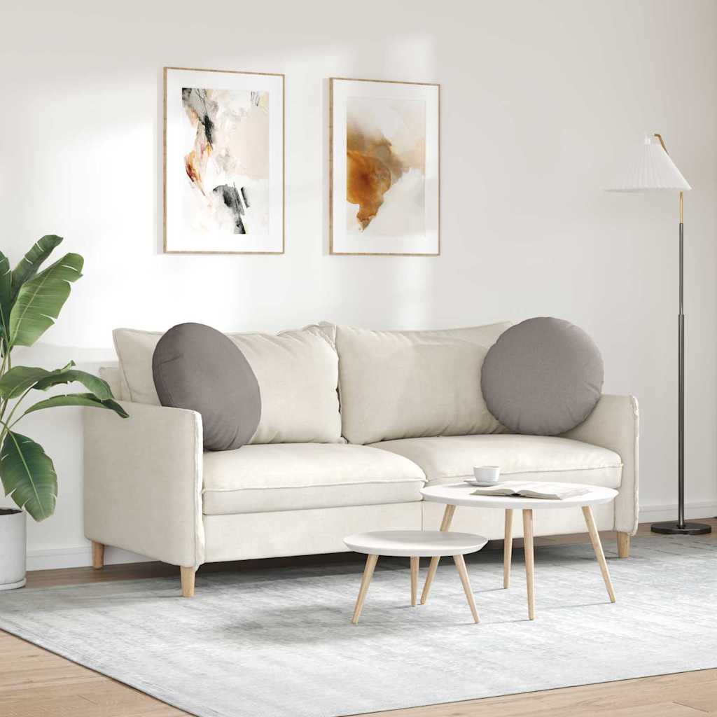Sitzkissen 2 pcs Taupe Ø50 x 19 cm Stoff
