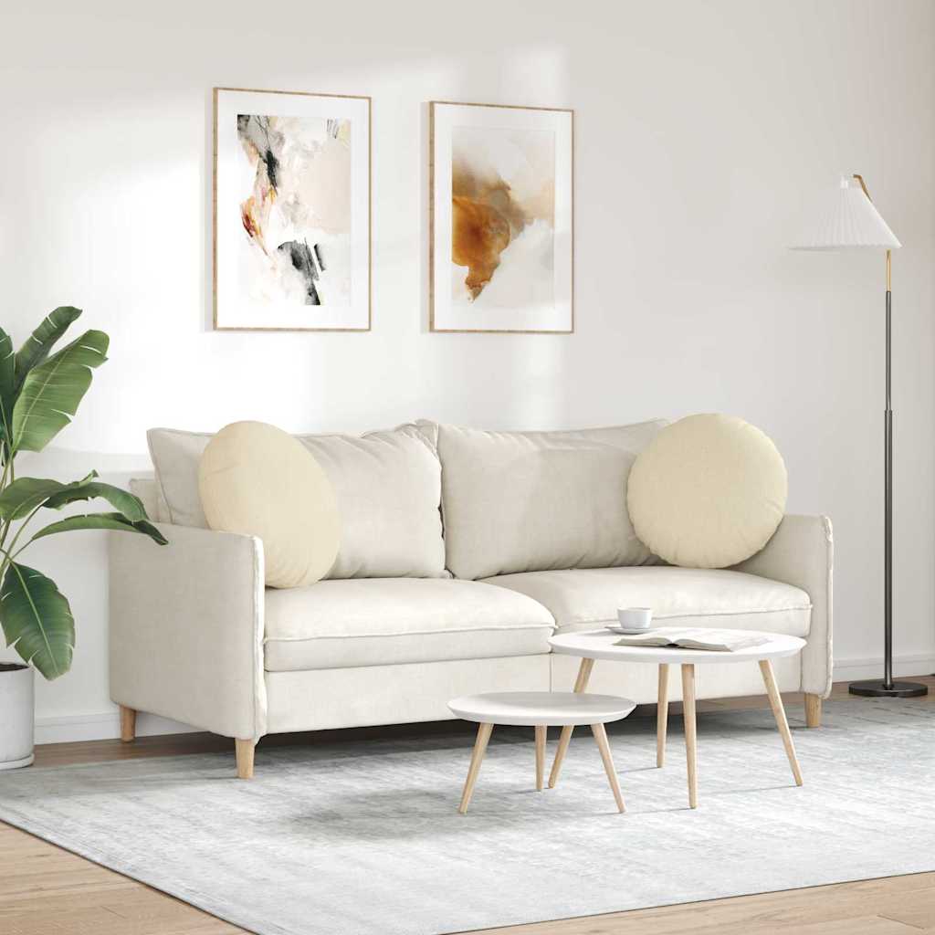 Sitzkissen 2 pcs Creme Ø50 x 19 cm Stoff