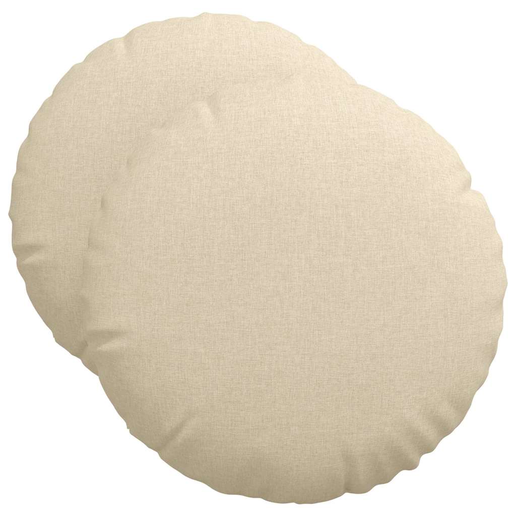 Sitzkissen 2 pcs Creme Ø50 x 19 cm Stoff