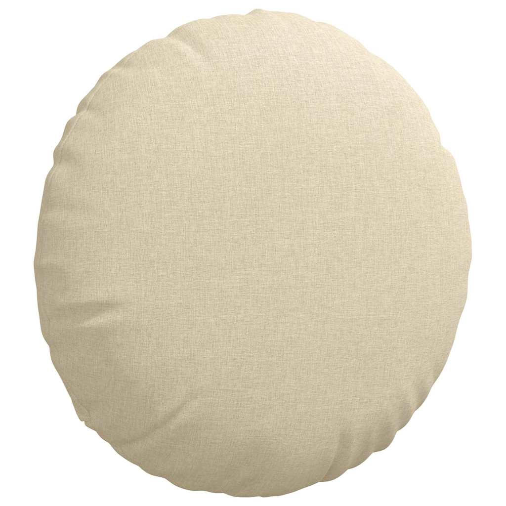 Sitzkissen 2 pcs Creme Ø50 x 19 cm Stoff