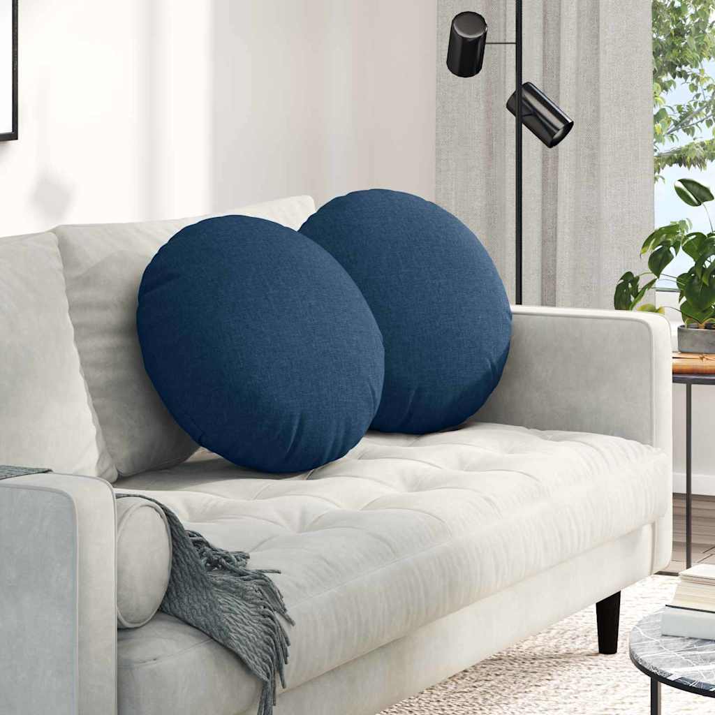 Sitzkissen 2 pcs Blau Ø50 x 19 cm Stoff