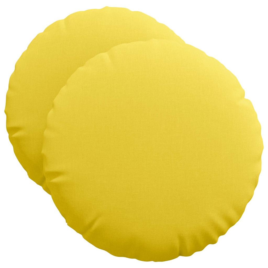 Sitzkissen 2 pcs Helles Gelb Ø50 x 19 cm Stoff