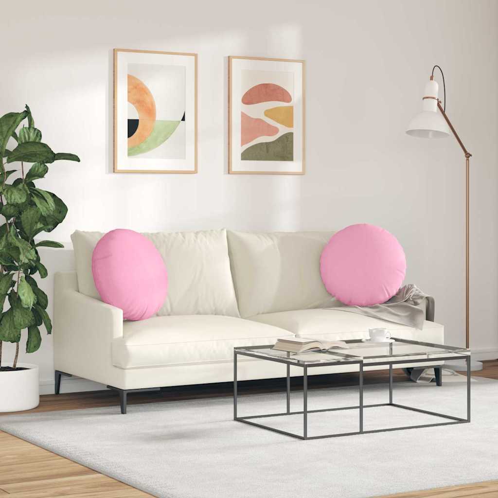 Sitzkissen 2 pcs Rosa Ø50 x 19 cm Stoff