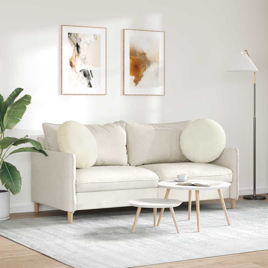 Sitzkissen 2 pcs Creme Ø50 x 19 cm Samt
