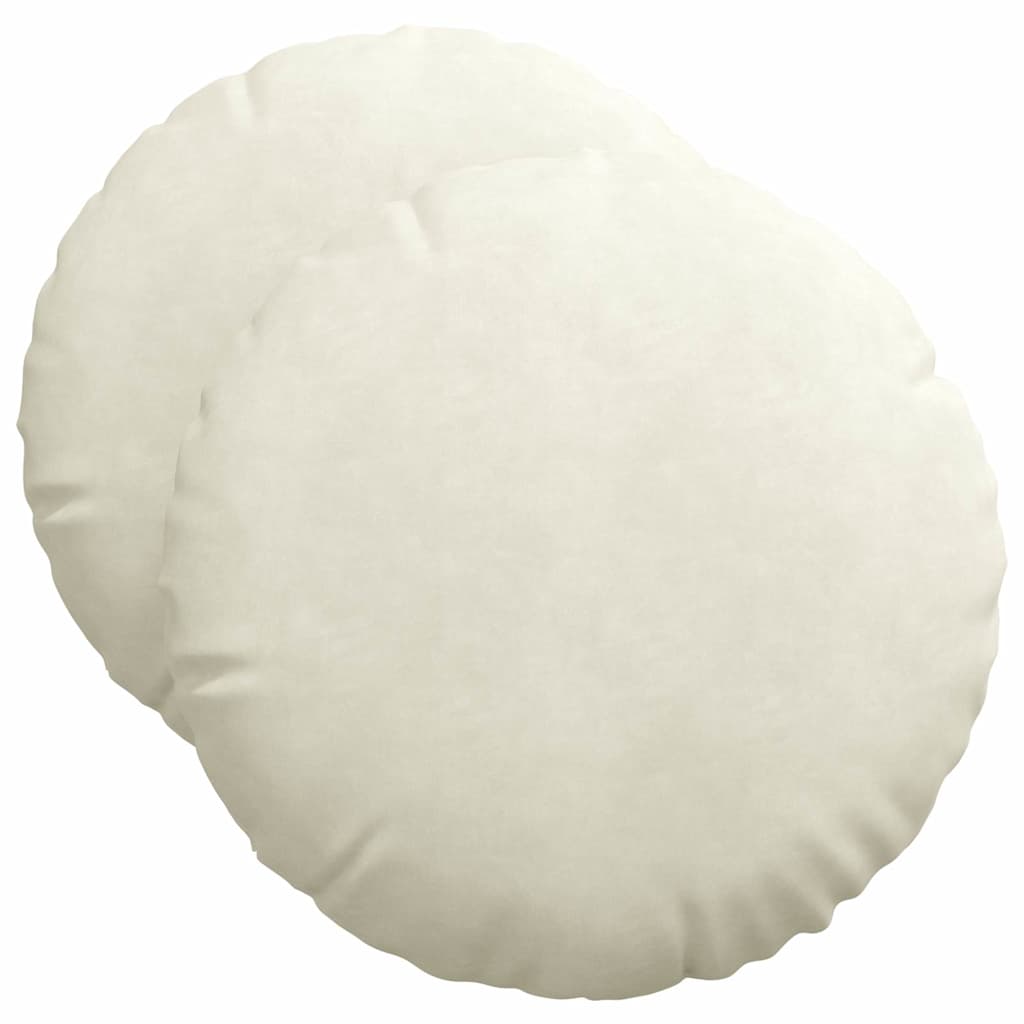 Sitzkissen 2 pcs Creme Ø50 x 19 cm Samt