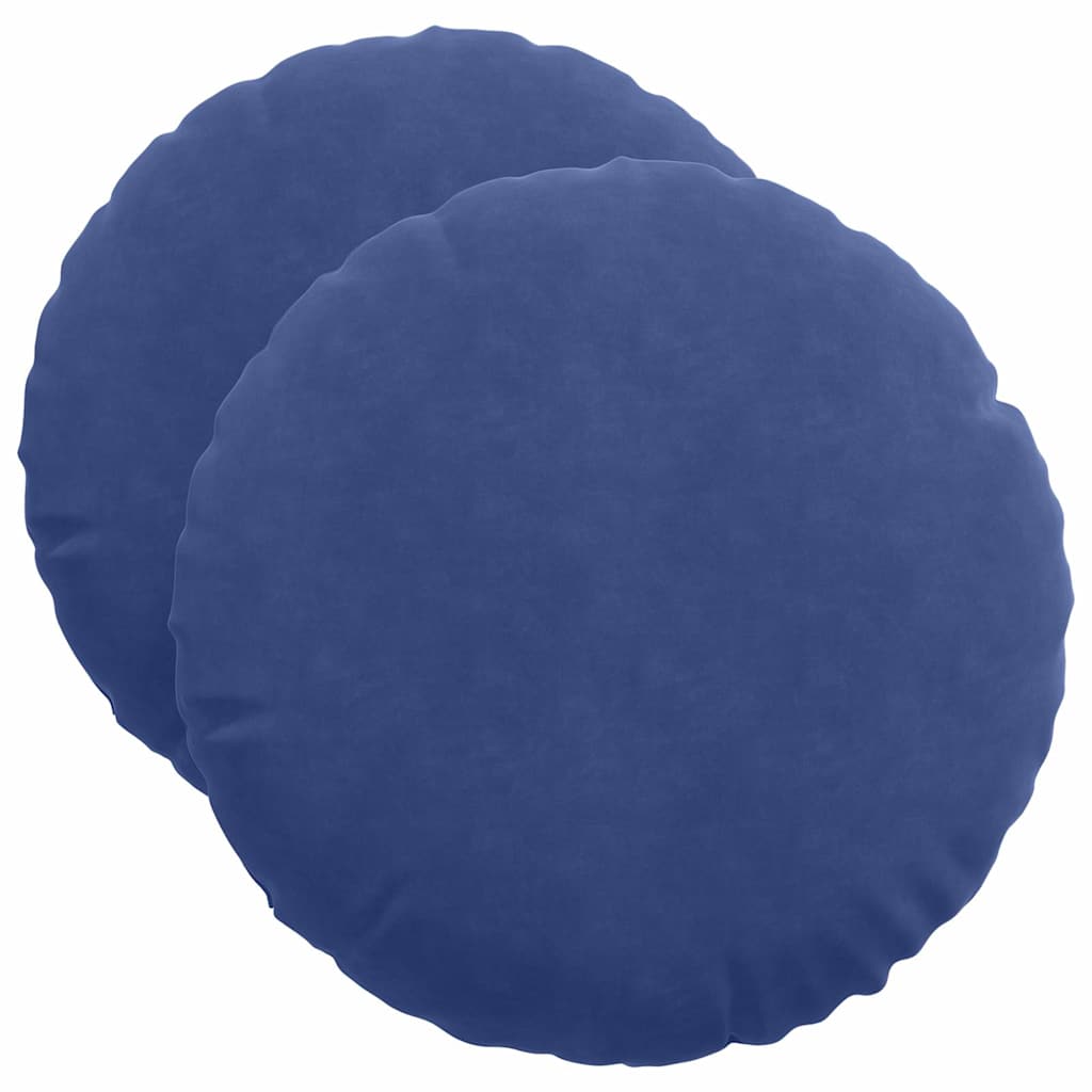 Sitzkissen 2 pcs Polizeiblau Ø50 x 19 cm Samt