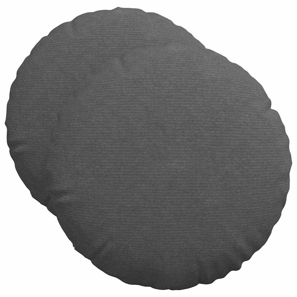 Sitzkissen 2 pcs Dunkelgrau Ø50 x 19 cm Cordstoff