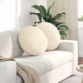 Sitzkissen 2 pcs Creme Ø50 x 19 cm Cordstoff