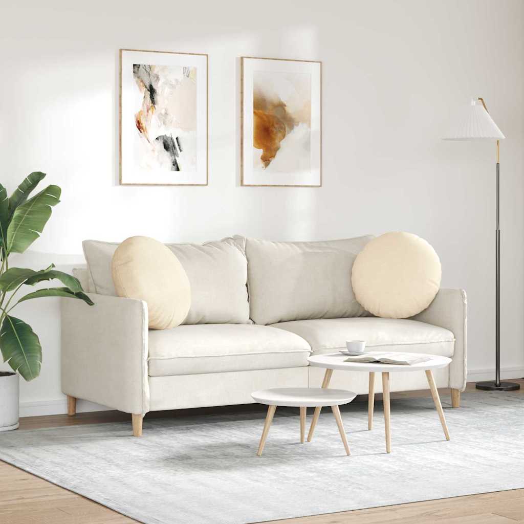 Sitzkissen 2 pcs Creme Ø50 x 19 cm Cordstoff