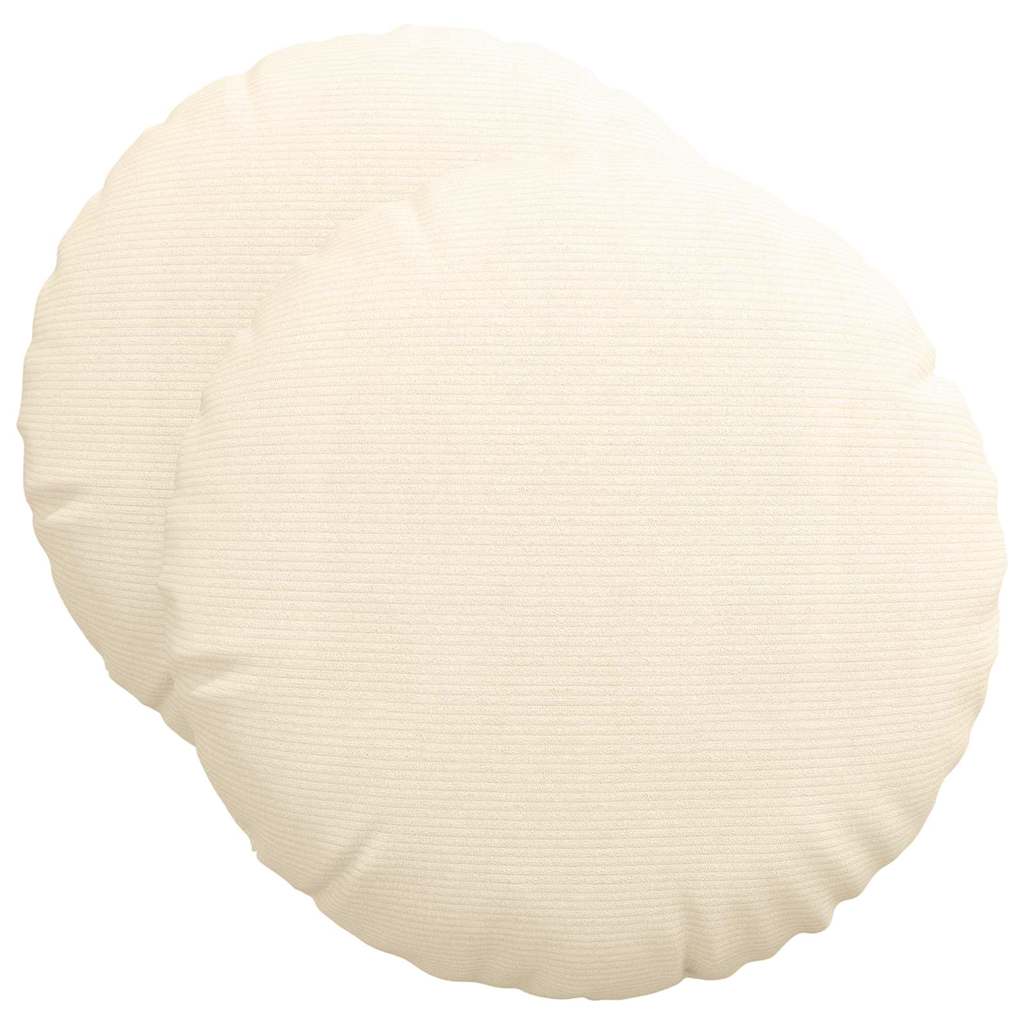 Sitzkissen 2 pcs Creme Ø50 x 19 cm Cordstoff