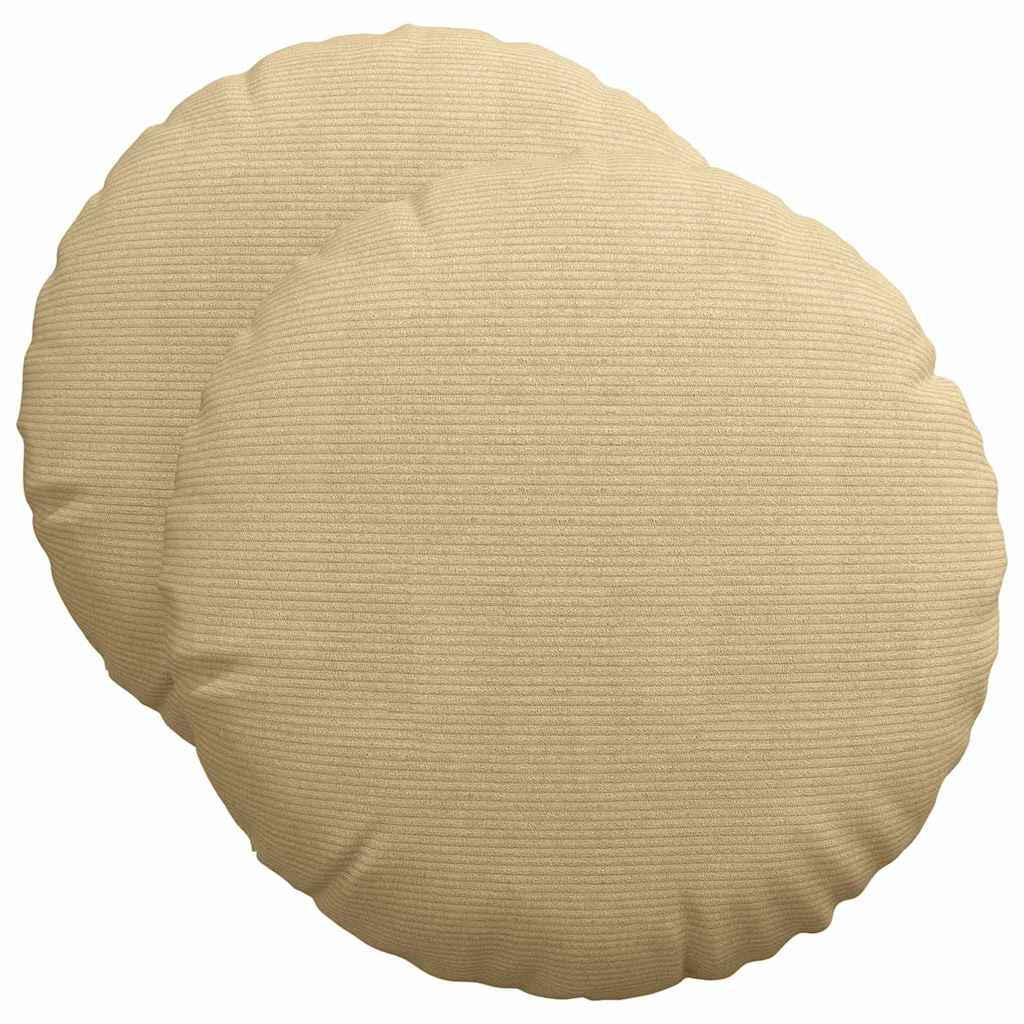 Sitzkissen 2 pcs Grau-Grün Ø50 x 19 cm Cordstoff