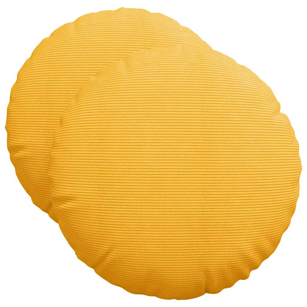 Sitzkissen 2 pcs Helles Gelb Ø50 x 19 cm Cordstoff