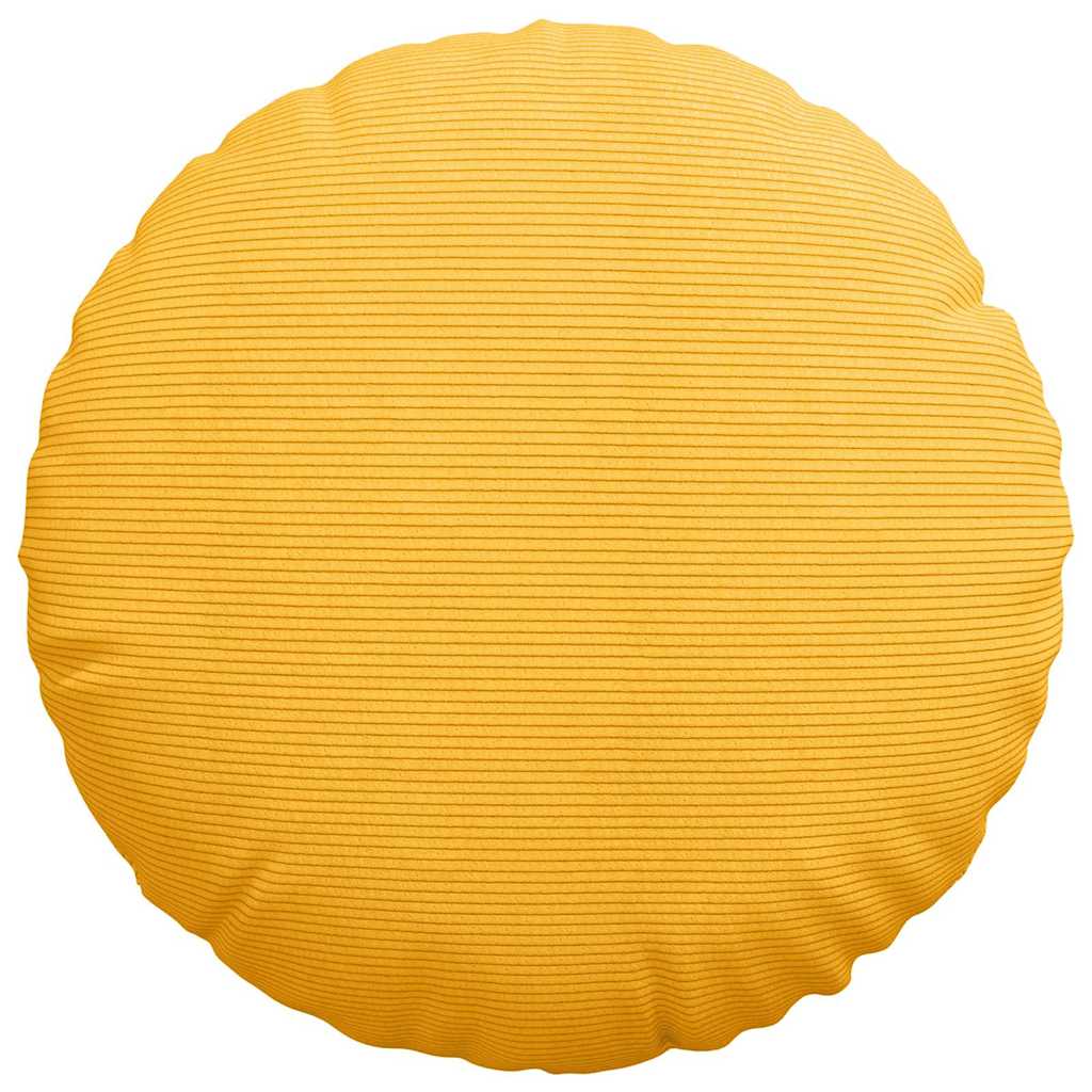 Sitzkissen 2 pcs Helles Gelb Ø50 x 19 cm Cordstoff