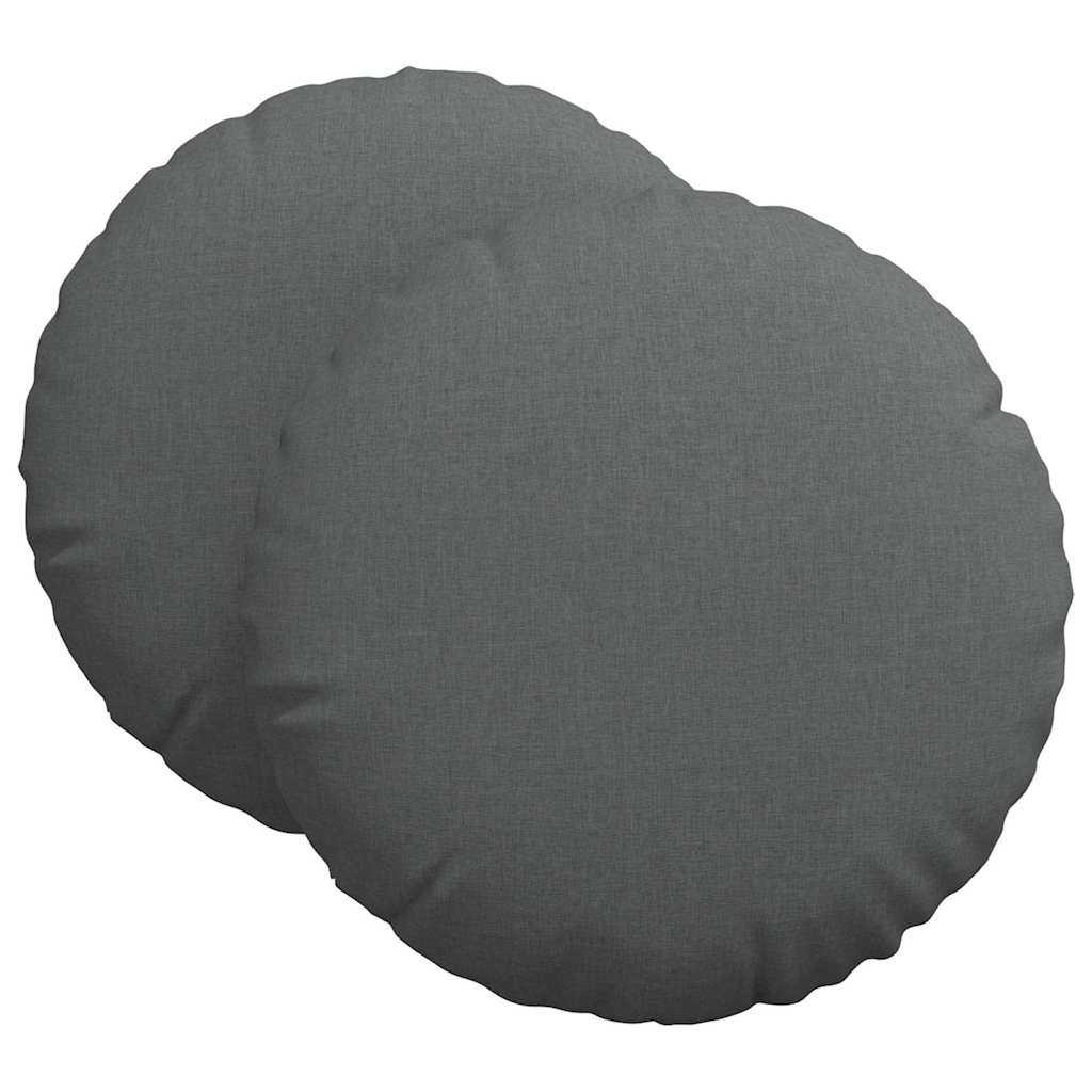 Sitzkissen 2 pcs Dunkelgrau Ø60 x 21 cm Stoff
