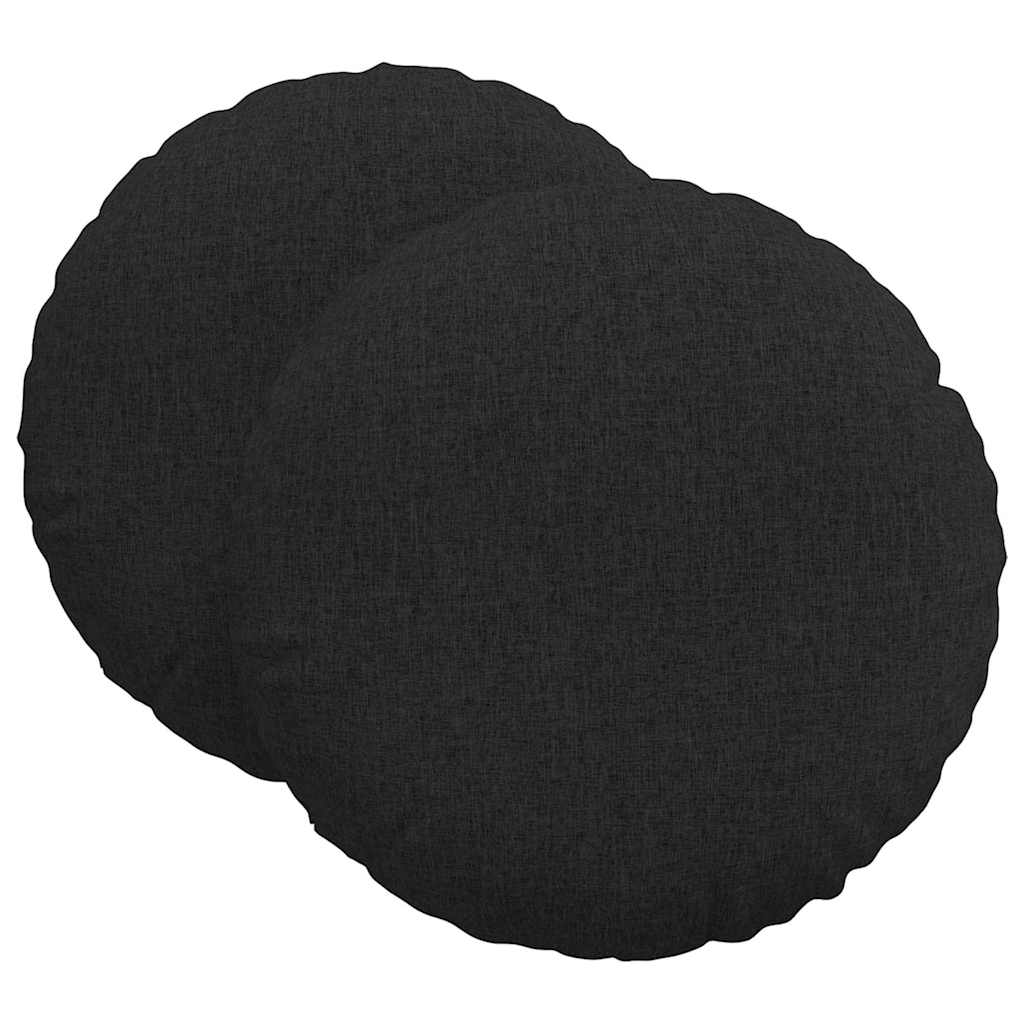 Sitzkissen 2 pcs Schwarz Ø60 x 21 cm Stoff