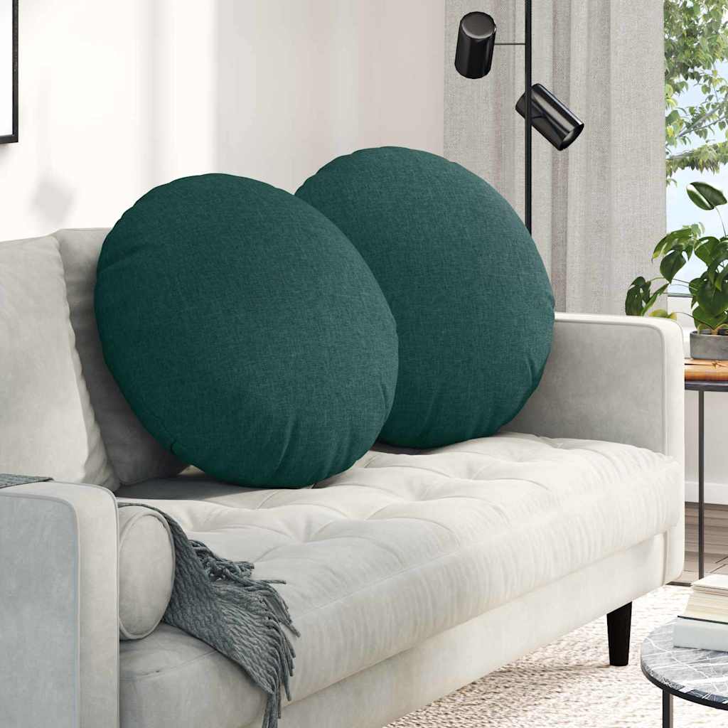 Sitzkissen 2 pcs Dunkelgrün Ø60 x 21 cm Stoff