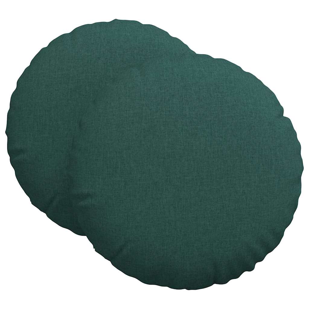 Sitzkissen 2 pcs Dunkelgrün Ø60 x 21 cm Stoff