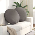 Sitzkissen 2 pcs Taupe Ø60 x 21 cm Stoff