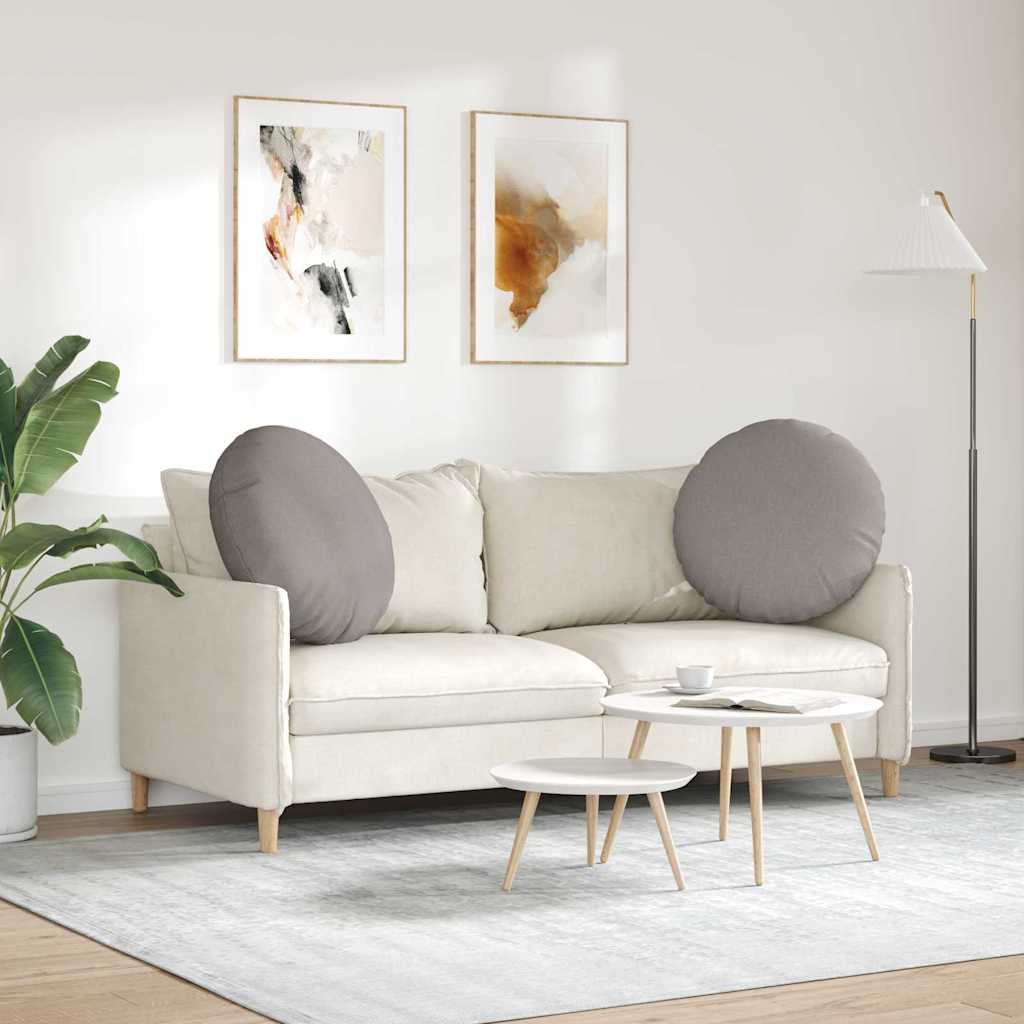 Sitzkissen 2 pcs Taupe Ø60 x 21 cm Stoff