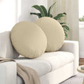 Sitzkissen 2 pcs Creme Ø60 x 21 cm Stoff
