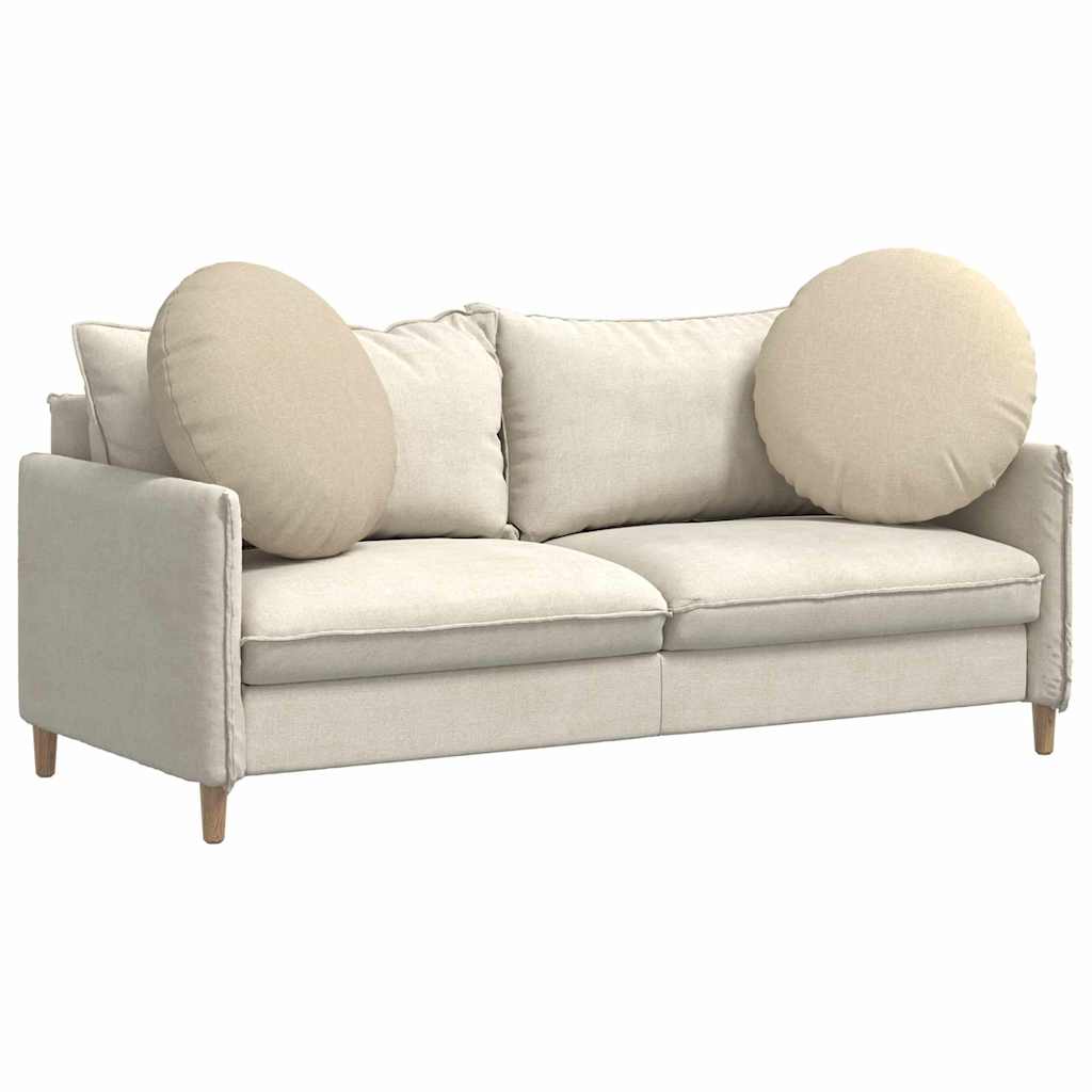 Sitzkissen 2 pcs Creme Ø60 x 21 cm Stoff