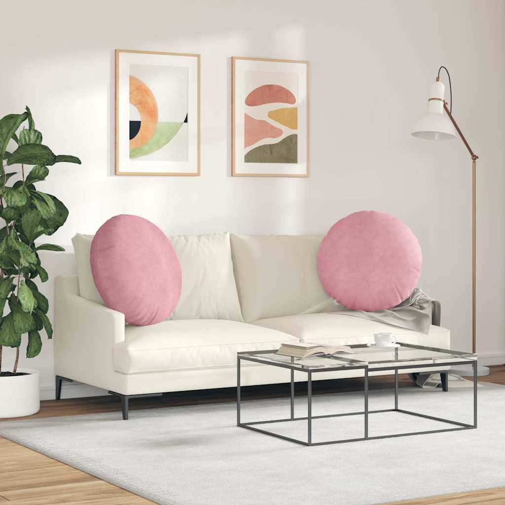 Sitzkissen 2 pcs Rosa Ø60 x 21 cm Samt