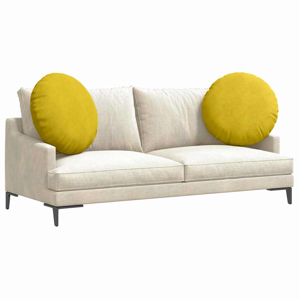 Sitzkissen 2 pcs Gelb Ø60 x 21 cm Samt