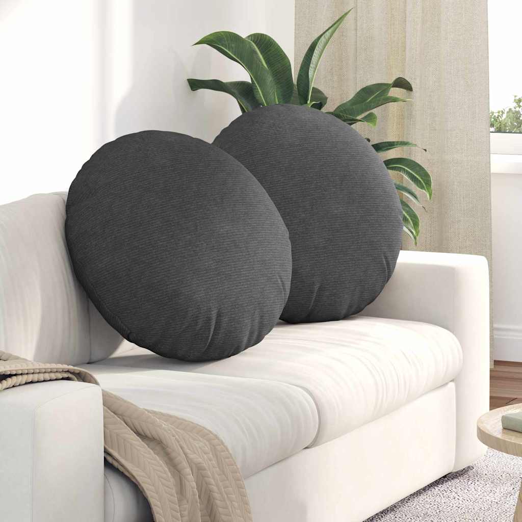 Sitzkissen 2 pcs Dunkelgrau Ø60 x 21 cm Cordstoff