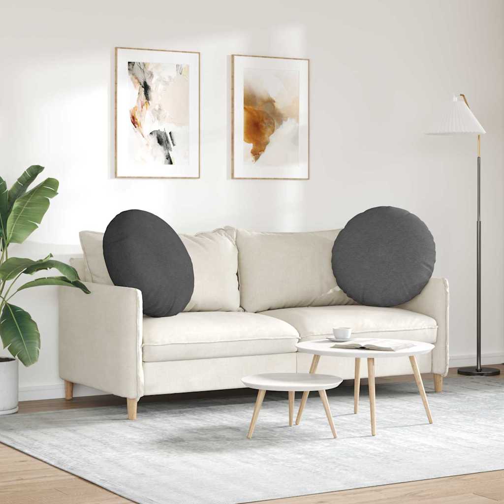 Sitzkissen 2 pcs Dunkelgrau Ø60 x 21 cm Cordstoff
