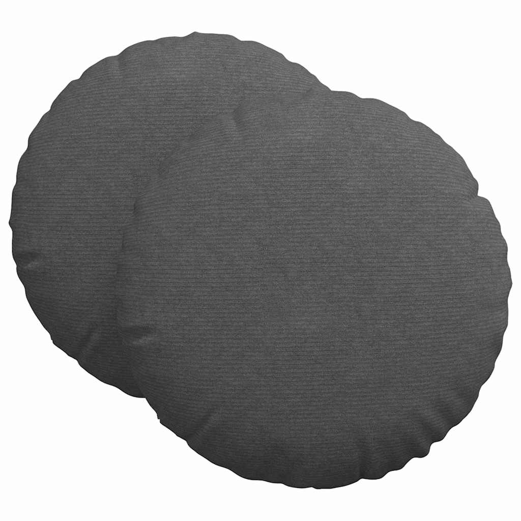 Sitzkissen 2 pcs Dunkelgrau Ø60 x 21 cm Cordstoff