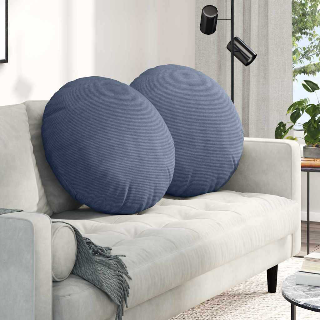 Sitzkissen 2 pcs Blau Ø60 x 21 cm Cordstoff