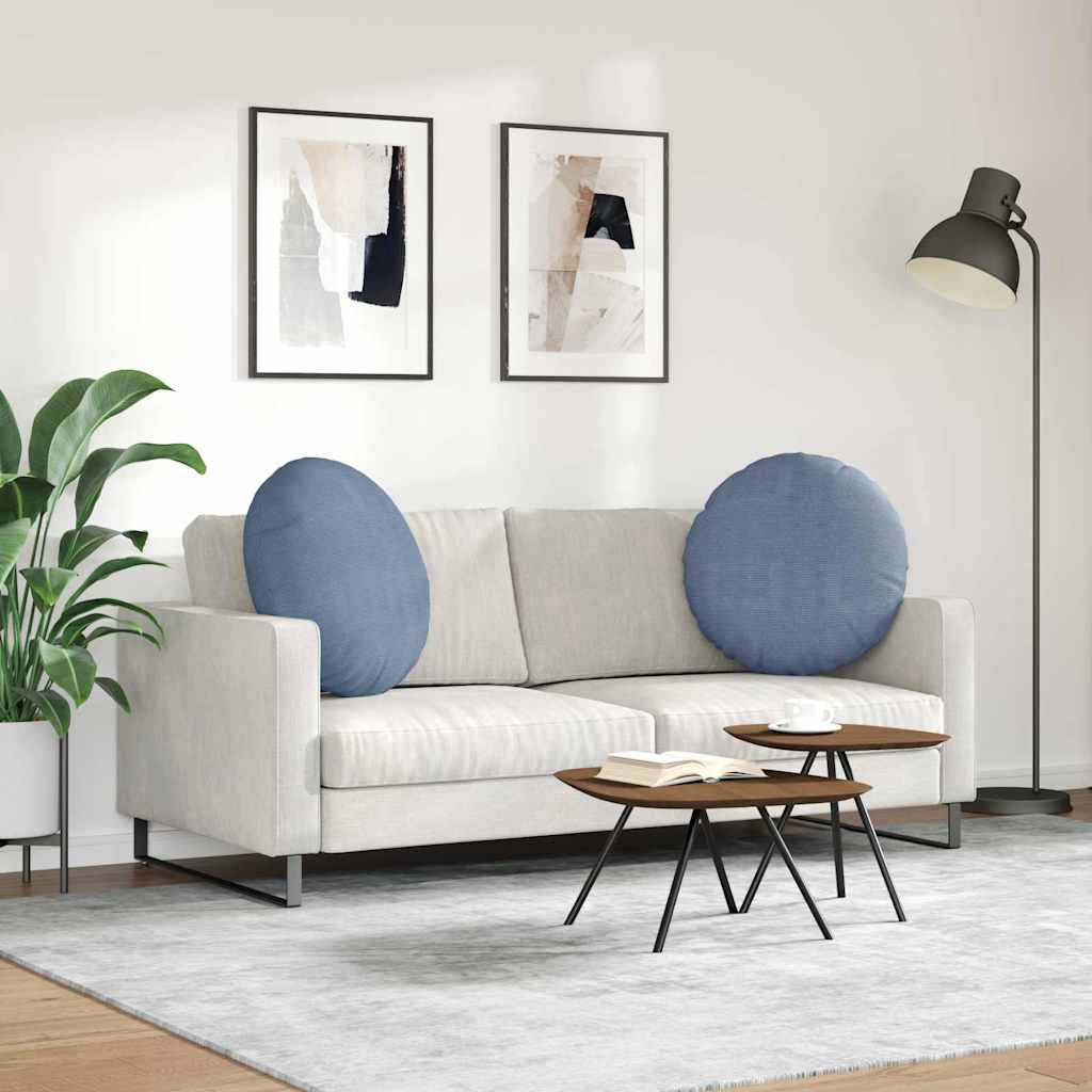 Sitzkissen 2 pcs Blau Ø60 x 21 cm Cordstoff