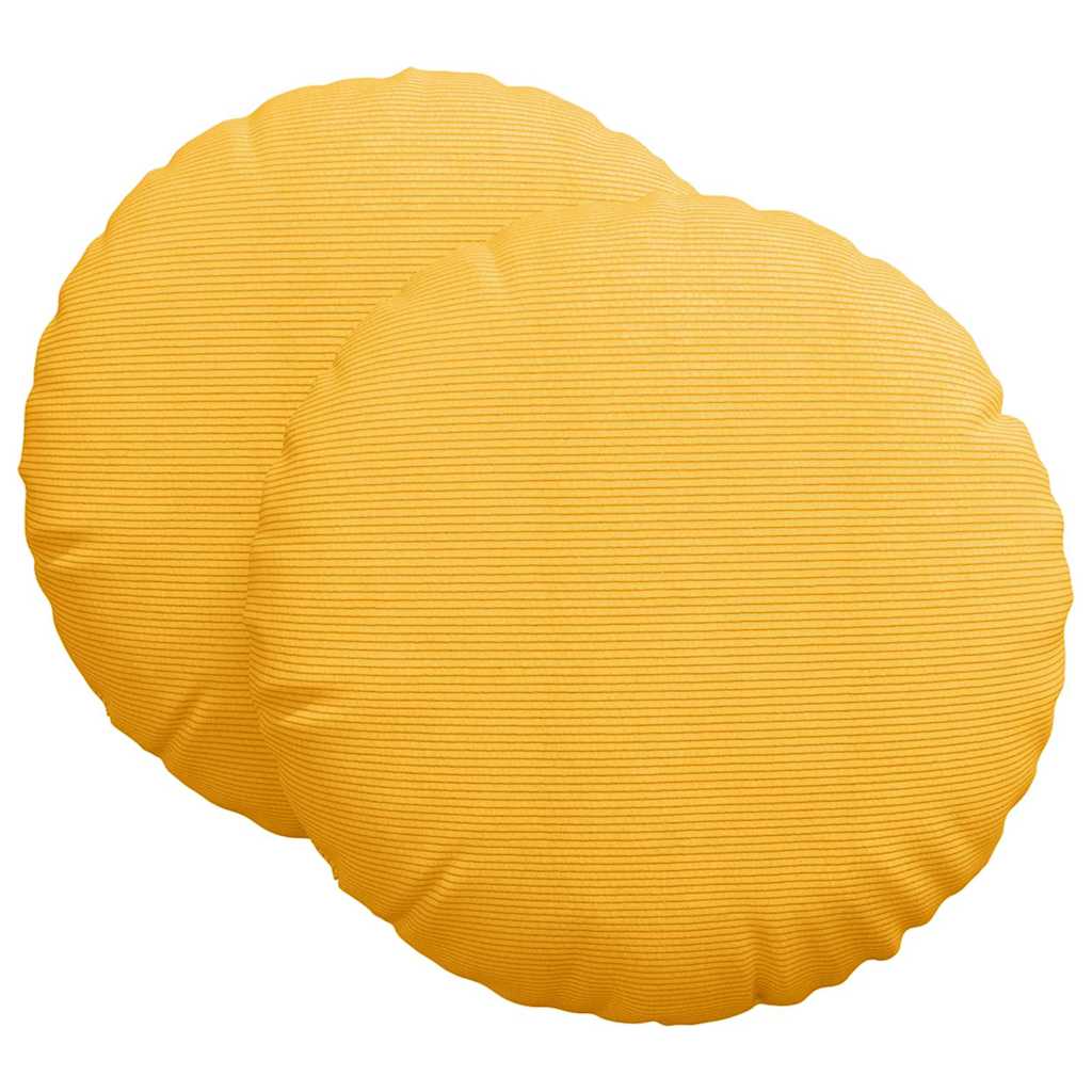 Sitzkissen 2 pcs Helles Gelb Ø60 x 21 cm Cordstoff