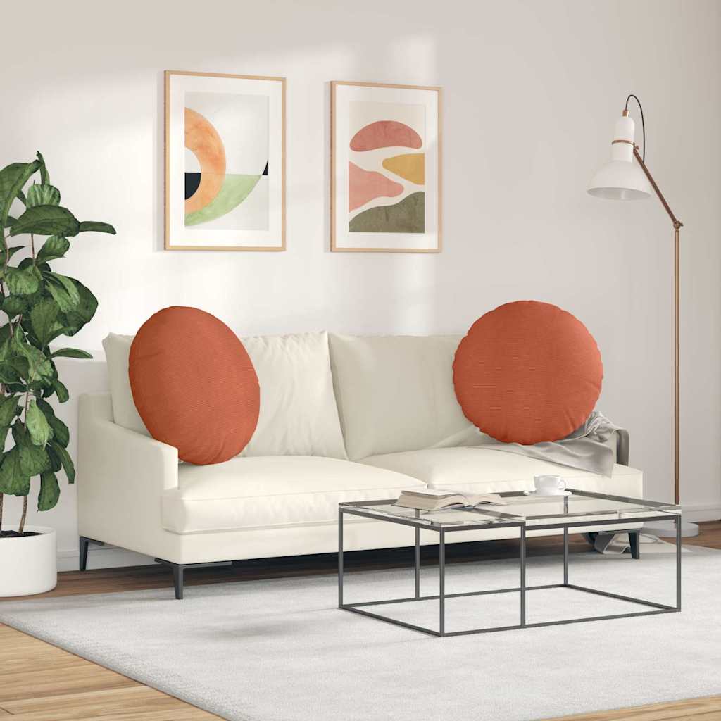 Sitzkissen 2 pcs Rot-Orange Ø60 x 21 cm Cordstoff