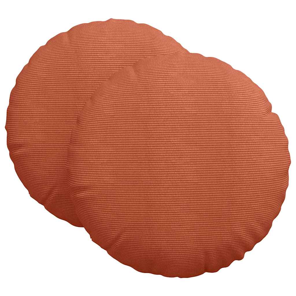 Sitzkissen 2 pcs Rot-Orange Ø60 x 21 cm Cordstoff